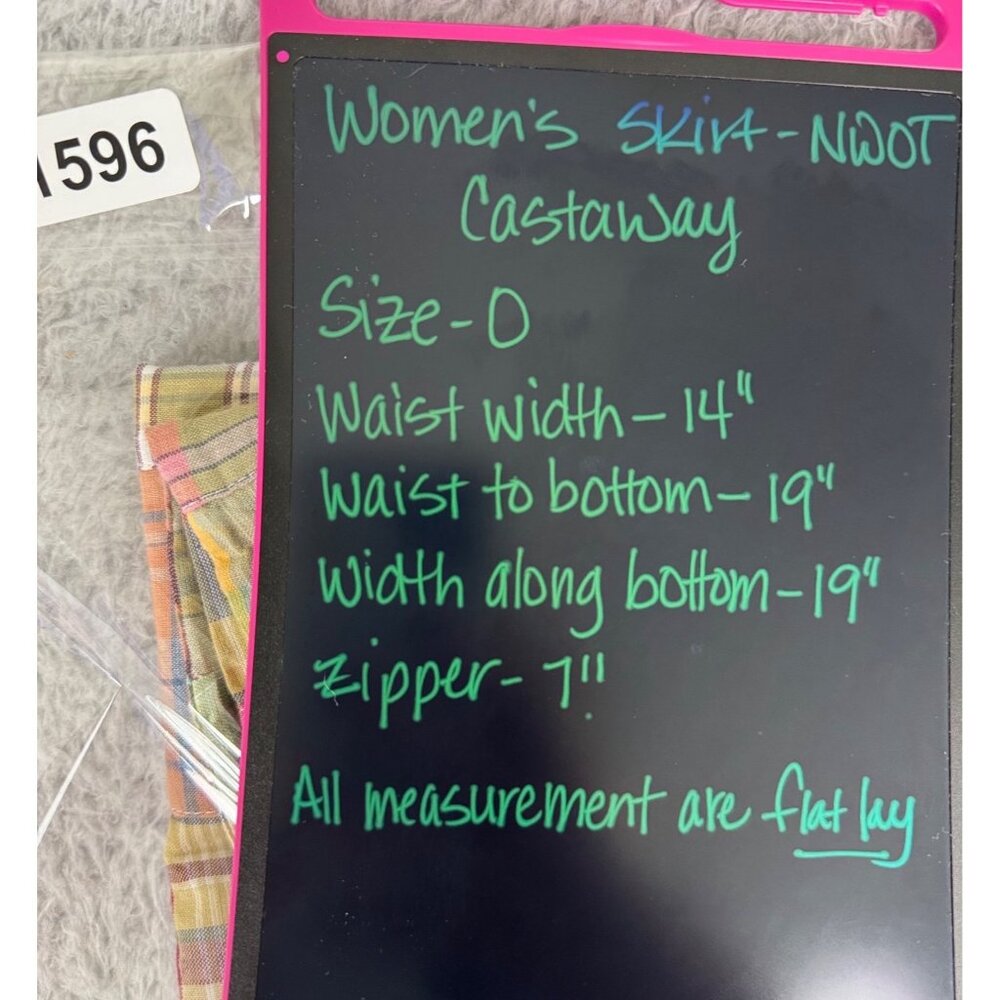 Castaway Nantucket Ali Womens Skirt Sz 0 Patchwork Madras Cotton Petite Classy - Picture 8 of 9